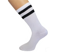 Мужские носки TOUCH, белые, полоски черные, р.27-29 2087 с. бел/черн.