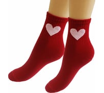 Женские носки TOUCH 2612, красный, сердце белое, р.23-25 2612 м.