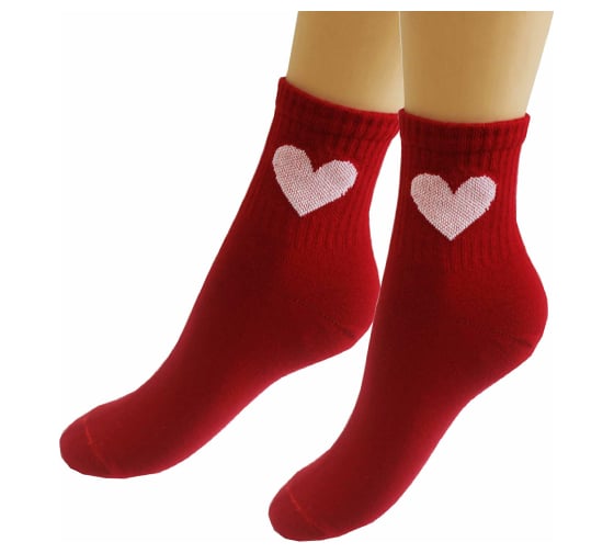 Женские носки TOUCH 2612, красный, сердце белое, р.23-25 2612 м. 1