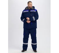 Костюм зимний ФАКЕЛ Титан-Ультра CH ткань смесовая, 240 гр/м, полукомбинезон, темно-синий/васильковый, 60-62, 170-176 87491224.011