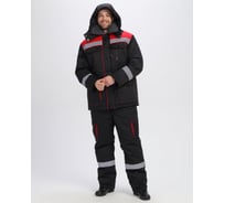 Костюм зимний Факел Титан-Ультра CH ткань смесовая, 240 г/м2, полукомбинезон, черный/красный, 56-58, 182-188 87491225.009