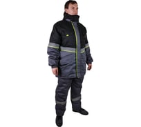 Костюм утеплённый Уралспецзащита "Северная широта" куртка + полукомбинезон, Большой размер чёрный/серый, размер 64-66/170-176 з43-кпк-сер-64-170