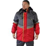 Куртка мужская утепленная Уралспецзащита "Северная широта" красный/серый, 56-58/158-164 з43-ку-кр-56-158