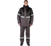 Костюм утеплённый Уралспецзащита "Северная широта" куртка + брюки, черный/серый, размер 52-54/170-176 з43-кбр-сер-52-170
