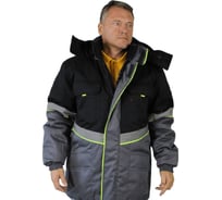 Куртка мужская утепленная Уралспецзащита "Северная широта" черный/серый, 44-46/170-176 з43-ку-сер-44-170