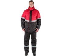 Костюм утеплённый Уралспецзащита "Северная широта" куртка + брюки, красный/чёрный, размер 44-46/170-176 з43-кбр-кр-44-170