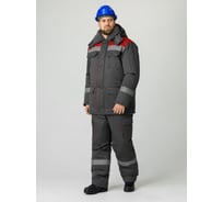 Костюм зимний ФАКЕЛ Титан-Ультра IMP ткань Смесовая, 240 г/кв. м, п/к, темн. серый/красный, размер 48-50, рост 182-188 87490375.008
