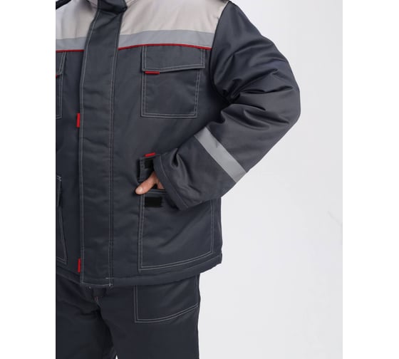 Костюм зимний ФАКЕЛ Фаворит-1 IMP ткань Смесовая, 240 г/кв. м, брюки, темн. серый/светл. серый, размер 44-46, рост 182-188 87491230.003