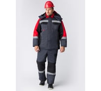 Костюм зимний ФАКЕЛ Фаворит-Мега IMP ткань Смесовая, 240 г/кв. м, п/к, серый/черный/красный, размер 60-62, рост 182-188 87490522.016
