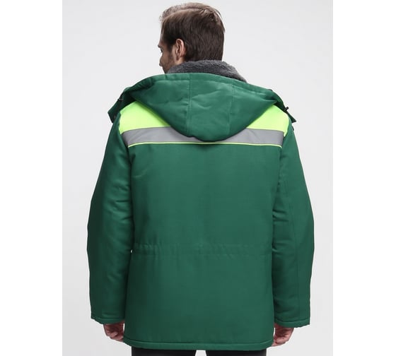 Куртка зимняя ФАКЕЛ Бригада NEW ткань Смесовая, 210 г/кв. м, зеленый/лимонный, размер 68-70, рост 182-188 87487711.014
