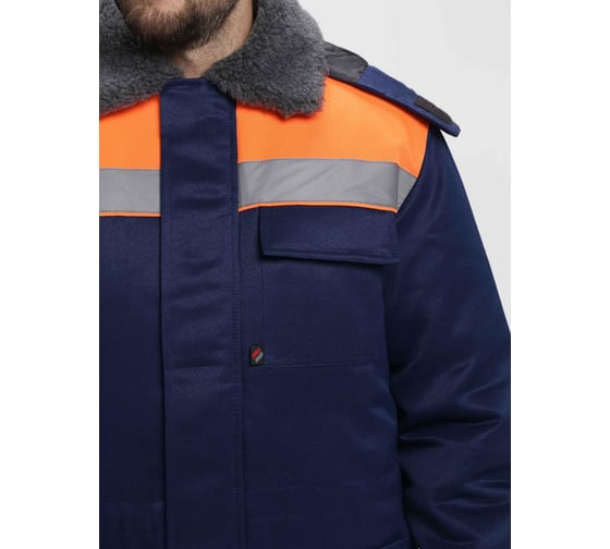 Куртка зимняя ФАКЕЛ Бригада NEW ткань Смесовая, 210 г/кв. м, темн. синий/оранжевый, размер 52-54, рост 182-188 87466427.007