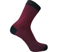 Водонепроницаемые носки DexShell Ultra Thin Crew, L/43-46, бордовый/черный DS683BBL