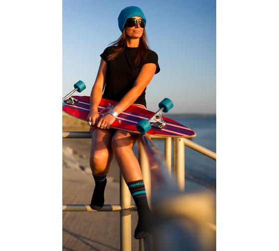 Водонепроницаемые носки DexShell Ultra Dri Sports Socks, L/43-46, с голубой полоской DS625W-ABL