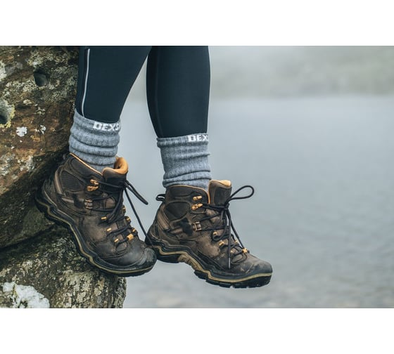 Водонепроницаемые носки DexShell Terrain Walking, серые M/39-42, DS828HGM