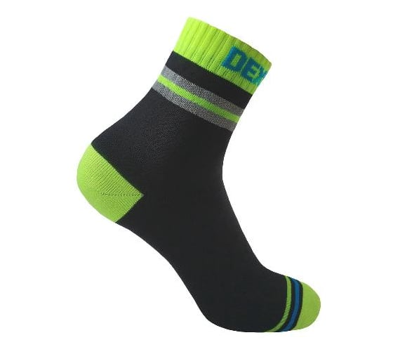 Водонепроницаемые носки DexShell Pro visibility Cycling, M/39-42, зеленая полоска DS648HVYM