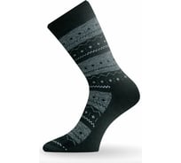 Носки Lasting TWP 686, wool+polypropylene, черный с серым рисунком, размер M TWP686-M