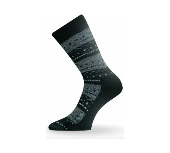 Носки Lasting TWP 686, wool+polypropylene, черный с серым рисунком, размер M TWP686-M