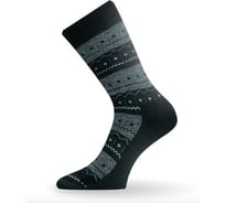 Носки Lasting TWP 686, wool+polypropylene, черный с серым рисунком, размер S TWP686-S