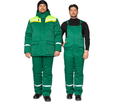 Костюм мужской утепленный Прабо " Стройка" зелёный/лимонный/жёлтый р-р 48-50/170-176 33680