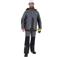 Утеплённая куртка iForm ЭДВАНС, серый/темно-серый/лимонная отделка, Кур 662/112/170