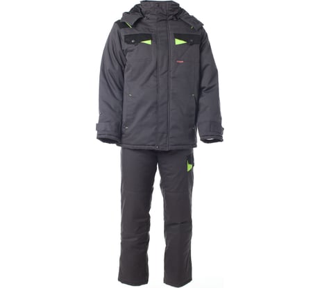 Зимний костюм СПРУТ Корвет куртка/брюки, темно-серый/черный/лимон, р. 56-58/112-116, рост 170-176, 115662