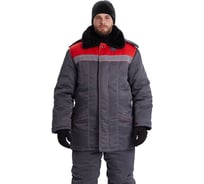 Зимний костюм Урсу.с "ВЬЮГА" куртка/полукомб. цвет: т.серый/красный ; 48-50, 182-188 КОС801-333