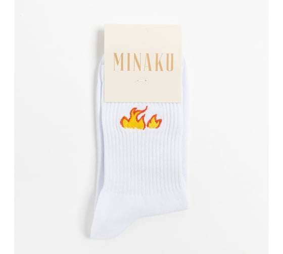 Носки MINAKU "Fire" цвет белый, размер 36-37 (23 см) 7677398