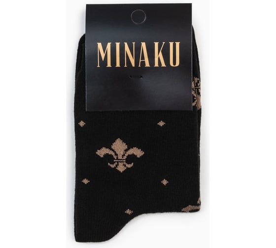 Носки MINAKU «Королевская лилия» цвет чёрный, размер 38-39 (25 см) 6709513