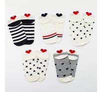 Набор женских носков MINAKU (5 пар) «Сердечки» размер 36-37 (23 см) 4594721