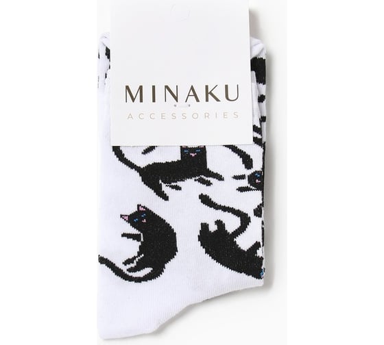 Носки MINAKU «Котики» цвет белый, размер 38-39 (25 см) 6830128