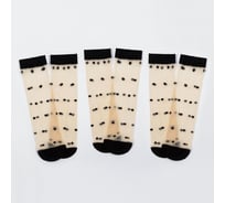 Набор стеклянных женских носков MINAKU "Горошек" цвет чёрный, размер 35-37 (21-25 см), 3 пары 4599916