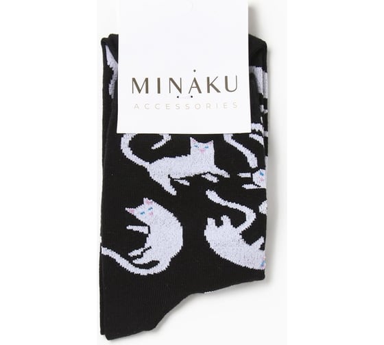 Носки MINAKU «Котики» цвет чёрный, размер 38-39 (25 см) 6833615