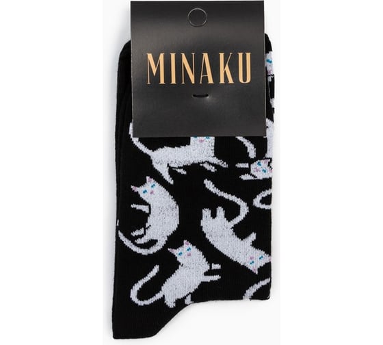 Носки MINAKU «Котики» цвет чёрный, размер 38-39 (25 см) 6833615