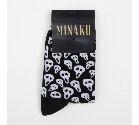 Носки MINAKU «Крик» цвет чёрный, размер 40-41 (27 см) 7147413