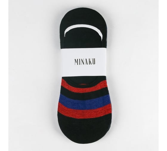 Набор мужских носков-невидимок MINAKU "Страйп" 3 пары, размер 40-41 (27 см), серый/чёрный 4599453
