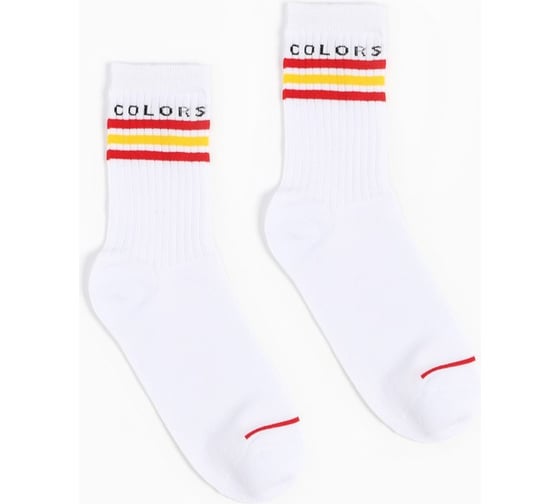 Женские носки MINAKU "Colors" цвет белый (с полосками), р-р 38-39 (25 см) 9612857 1