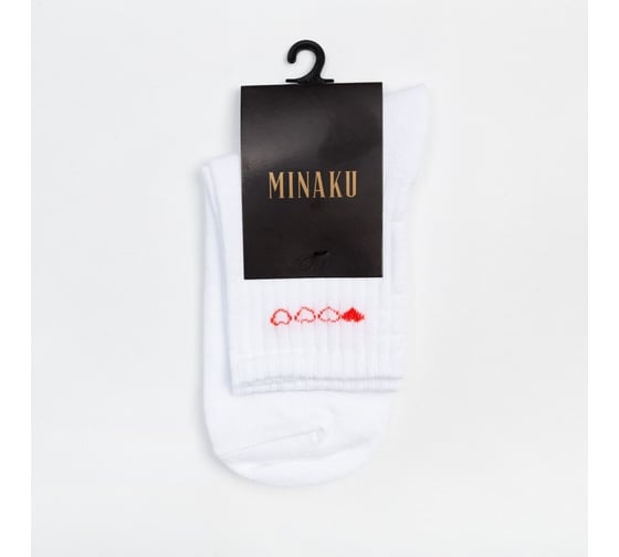 Женские носки MINAKU "Сердечки" цвет белый, р-р 36-37 (23 см) 7425341
