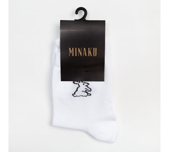 Женские носки MINAKU "Зайчик" цвет белый, р-р 38-39 (25 см) 7425352