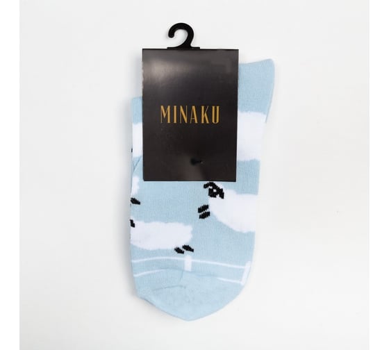 Женские носки MINAKU "Sleep" цвет белый/голубой, р-р 36-37 (23 см) 7425357