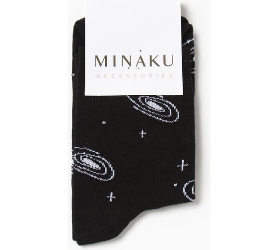 Женские носки MINAKU "Космос", цвет чёрный, размер 36-37 (23 см) 7050192