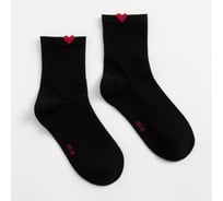 Женские носки MINAKU "Сердечки" цв.черный, размер 22-25 5513465