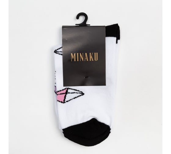 Женские носки MINAKU "Фигуры" цвет белый, р-р 38-39 (25 см) 7425366