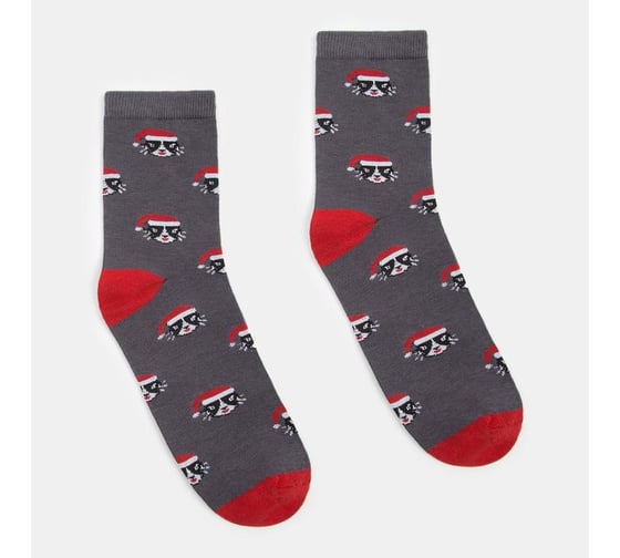 Мужские носки MINAKU "Коты" цвет серый, р-р 40-41 (27 см) 7313563 1