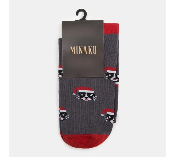 Мужские носки MINAKU "Коты" цвет серый, р-р 40-41 (27 см) 7313563