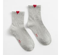 Женские носки MINAKU "Сердечки", цвет серый, размер 36-39 (23-25 см) 5513466