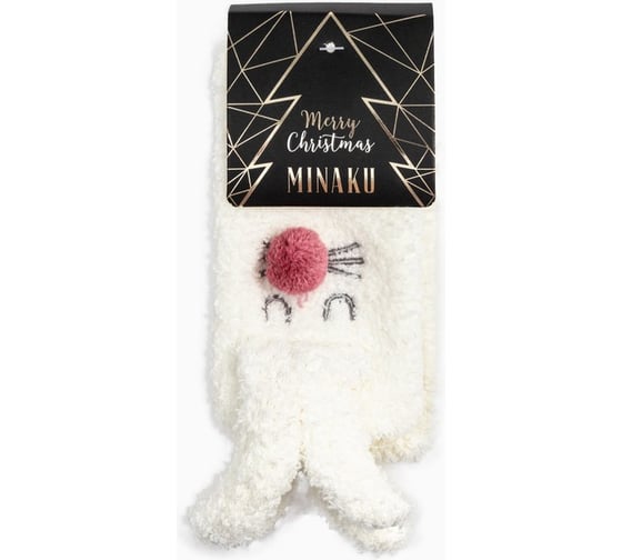 Махровые носки MINAKU с ушками, цв.белый, р-р 36-39 (23-25 см) 7573832