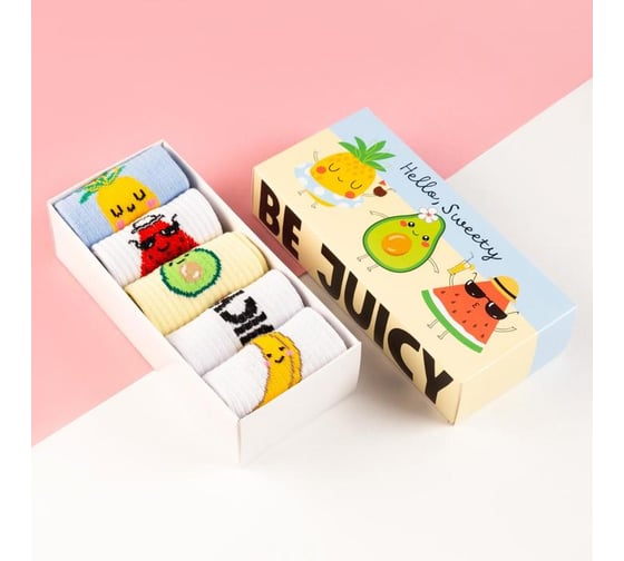 Набор женских носков KAFTAN Be juicy 5 пар, р. 36-39 (23-25 см) 5482590