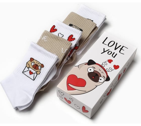 Набор женских носков KAFTAN Love you 5 пар, р. 36-39 (23-25 см) 5482581