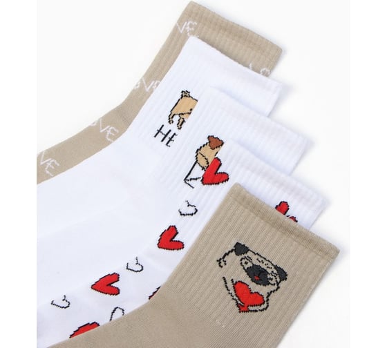 Набор женских носков KAFTAN Love you 5 пар, р. 36-39 (23-25 см) 5482581