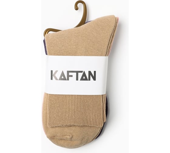 Набор женских носков KAFTAN Base 3 пары, р. 36-39 (23-25 см) сиренев/розов/беж 9934682